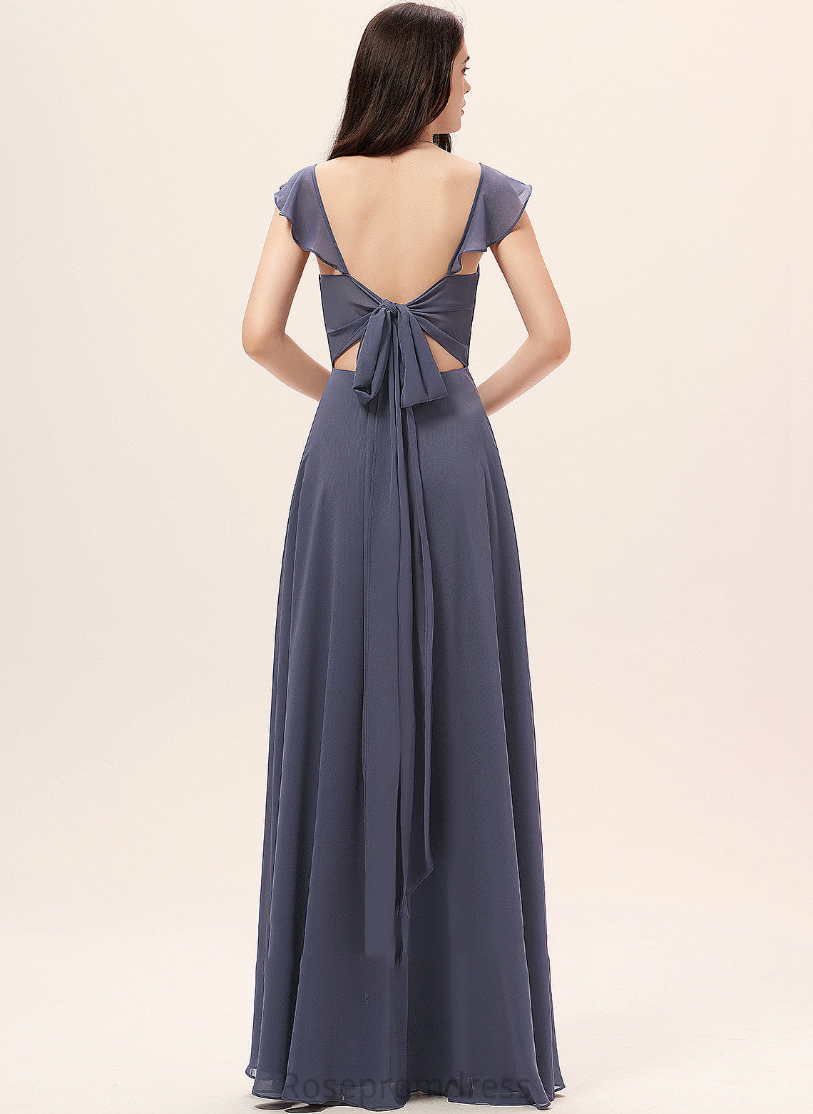 Neckline SplitFront Fabric Embellishment Length A-Line V-neck Silhouette Floor-Length Mia Bridesmaid Dresses