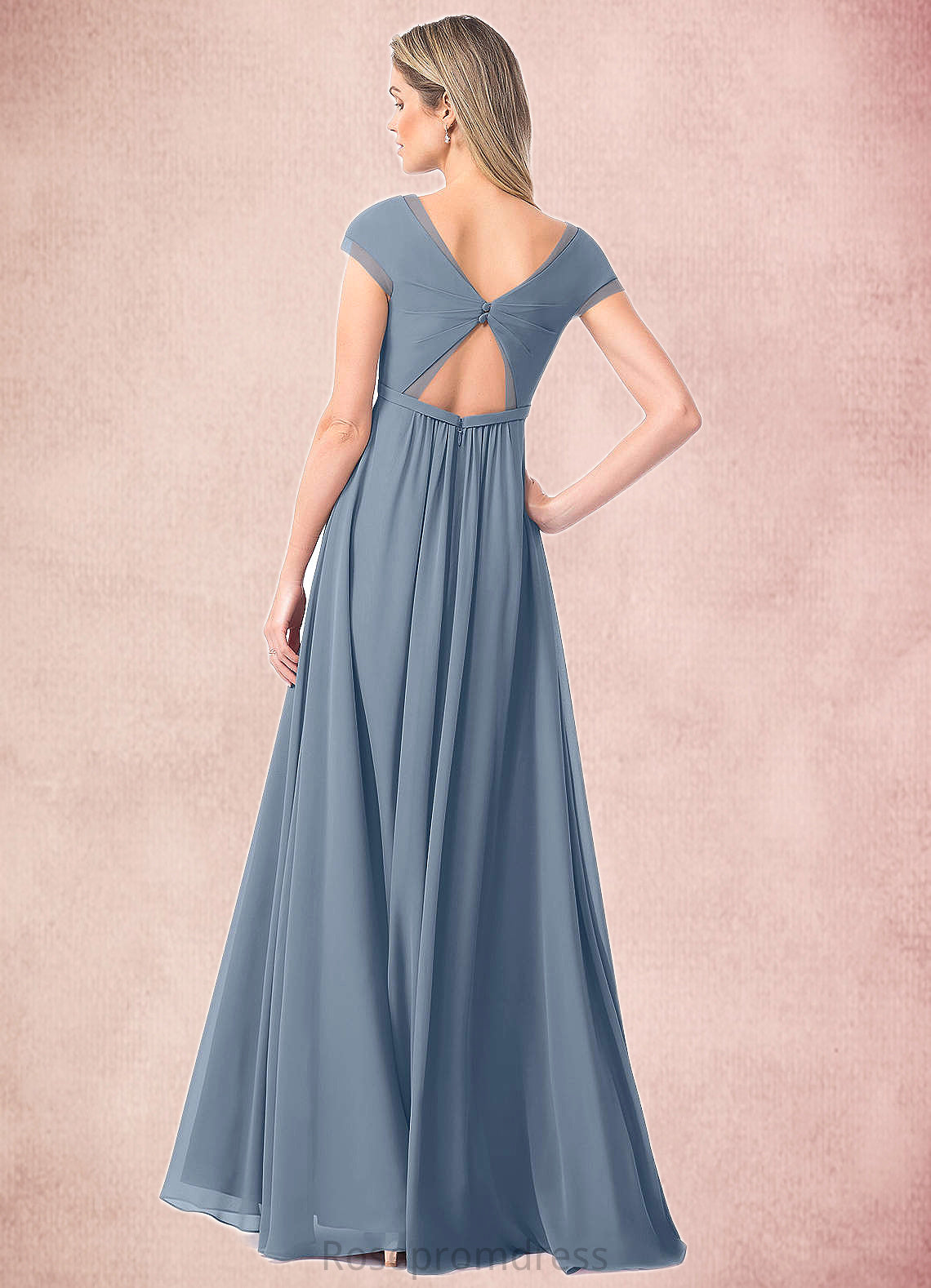 Hannah A-Line Pleated Chiffon Floor-Length Dress SRSP0019764