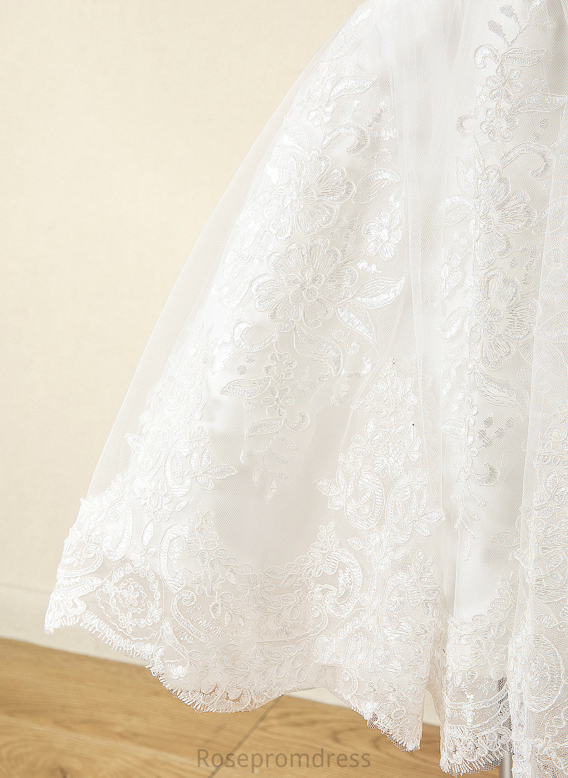 Scoop Ball-Gown/Princess Satin/Lace Sleeveless Knee-length Flower Girl Dresses - Genesis (Undetachable Flower Girl sash) Bow(s) Neck Dress With