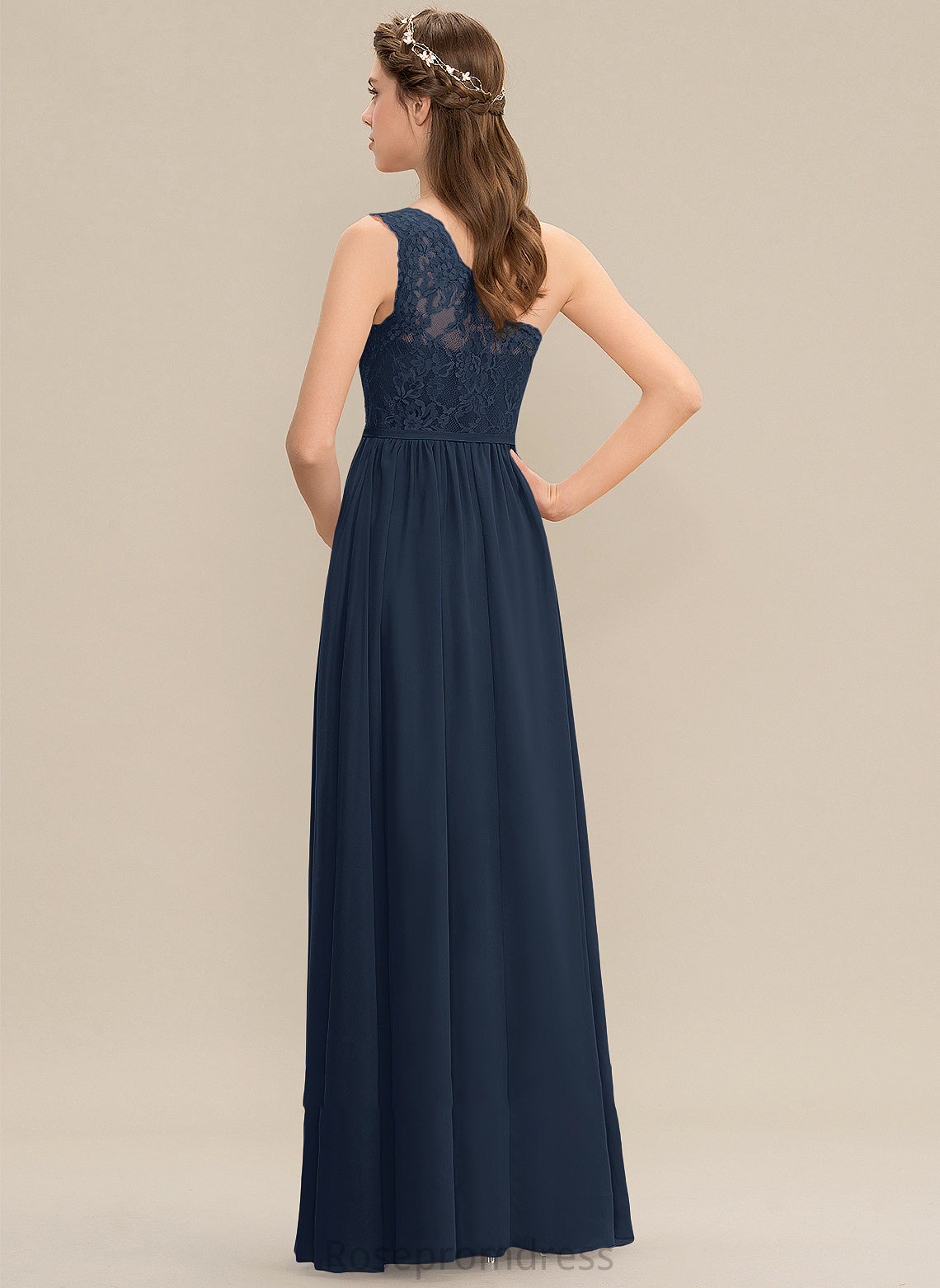 A-Line Length Floor-Length One-Shoulder SplitFront Embellishment Silhouette Neckline Fabric Noelle Floor Length Natural Waist Bridesmaid Dresses