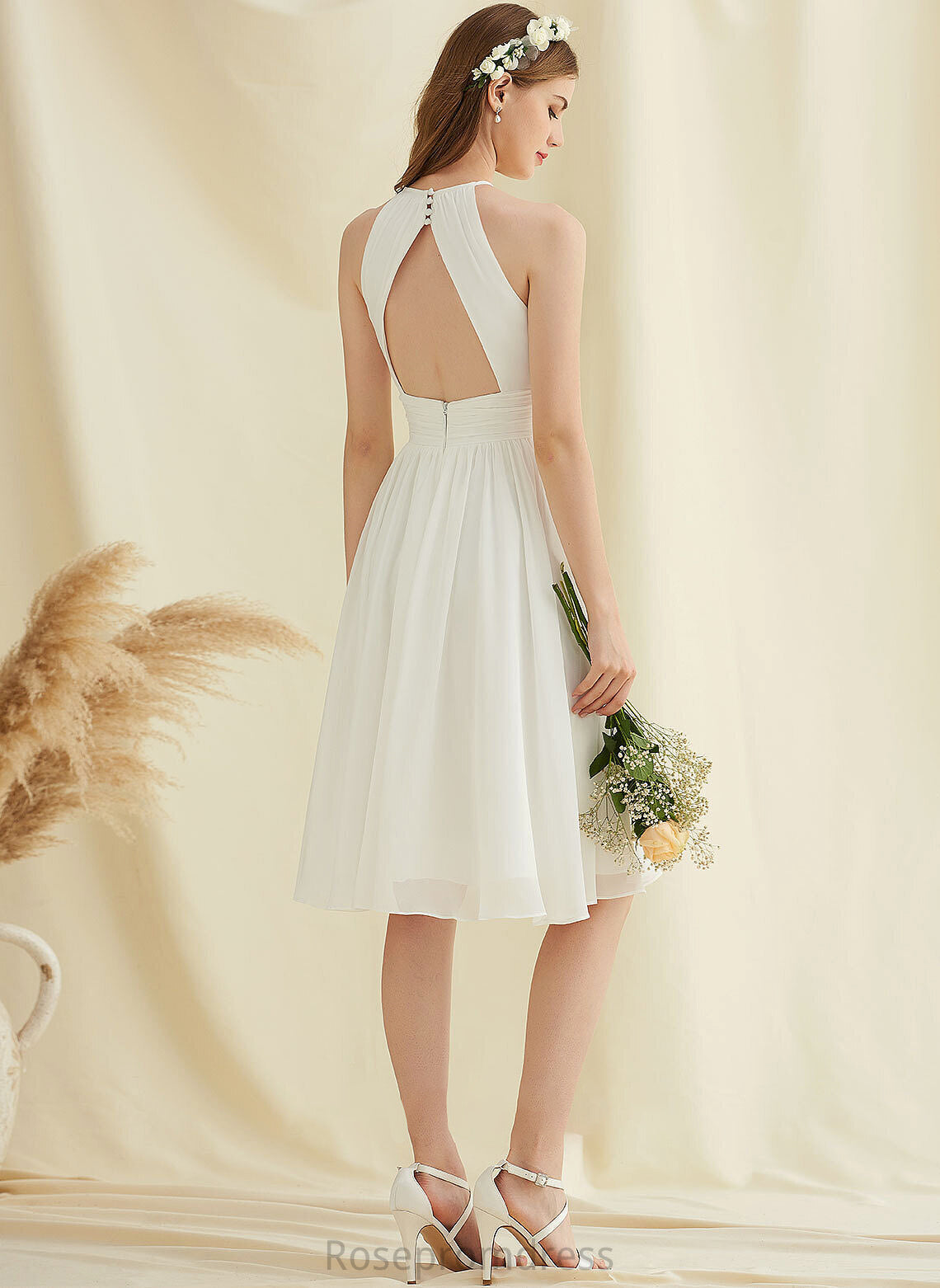 A-Line Wedding Dresses Hayley Dress Chiffon Knee-Length Wedding