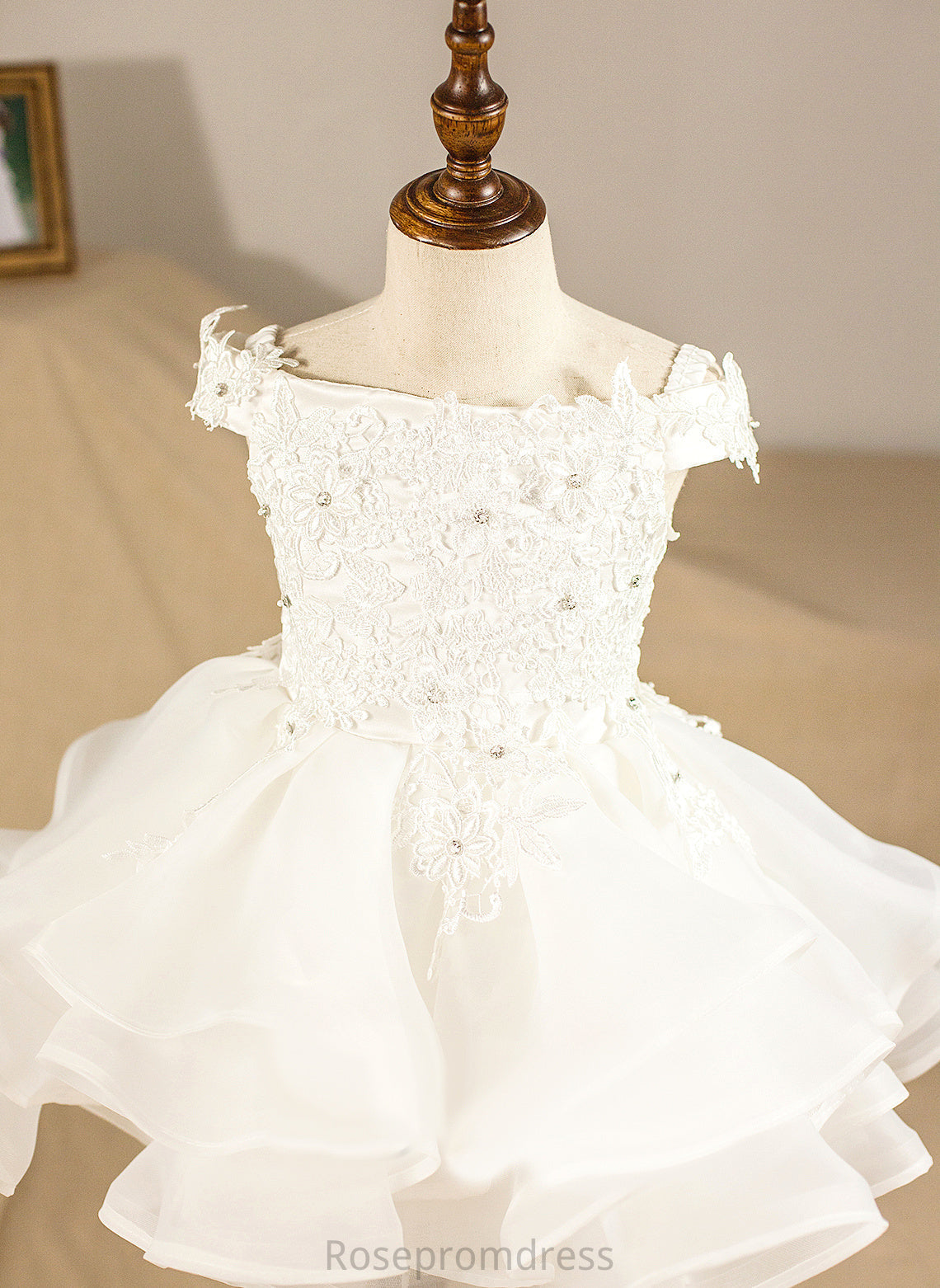 Ball-Gown/Princess Flower Kathryn Girl - Off-the-Shoulder Sleeveless Organza Dress Flower Girl Dresses Knee-length