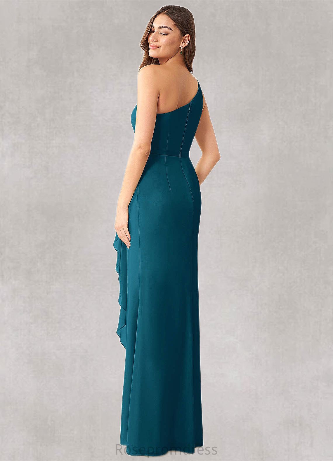 Thelma Mermaid One Shoulder Chiffon Floor-Length Dress SRSP0019731
