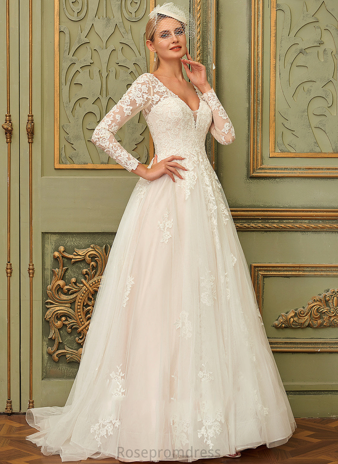 Lace Train Wedding Wedding Dresses Dress Jessica V-neck Ball-Gown/Princess Sweep Tulle