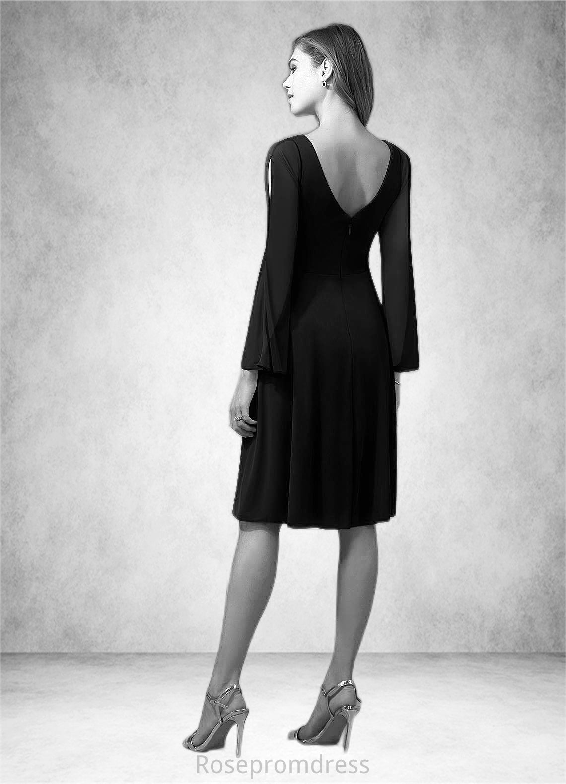 Nevaeh A-Line Pleated Mesh Knee-Length Dress SRSP0019897