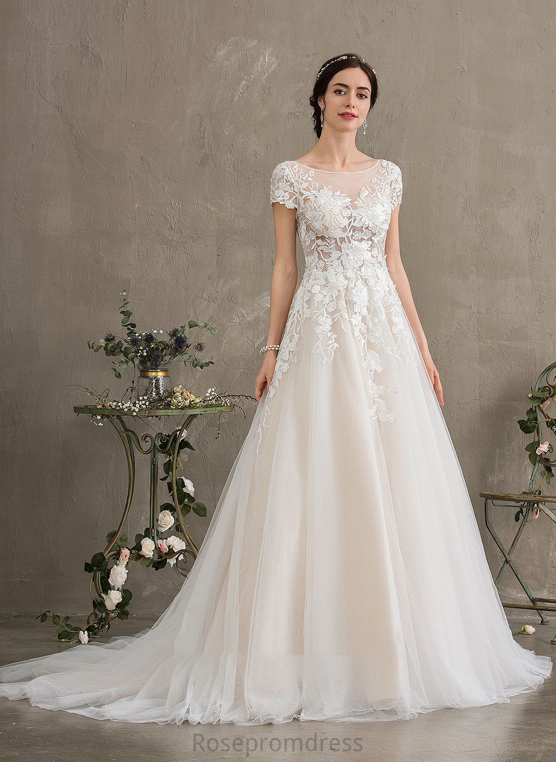 Amira Court Wedding Dresses Ball-Gown/Princess Dress Illusion Tulle Wedding Train