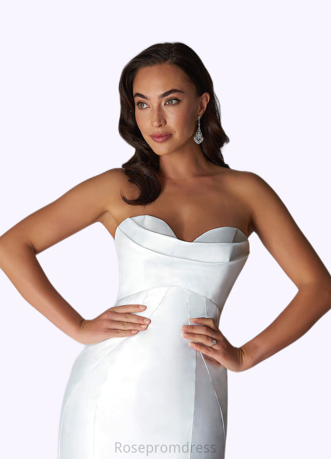 Cheryl Mermaid Strapless Organza Chapel Train Dress SRSP0020107