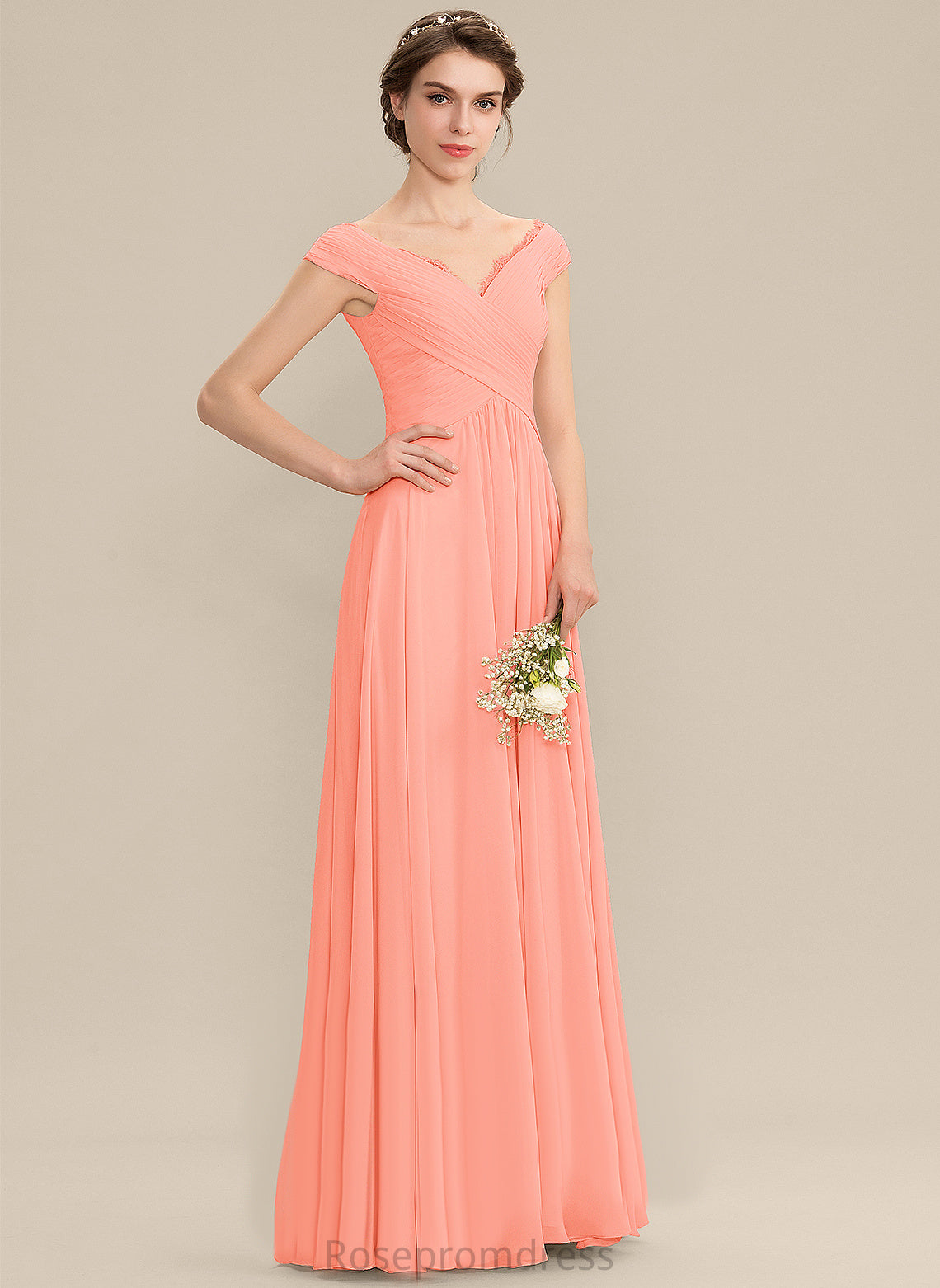 Neckline Length OfftheShoulder Silhouette A-line Floor-Length Fabric Straps&Sleeves Gia Floor Length Spaghetti Staps Sleeveless Bridesmaid Dresses