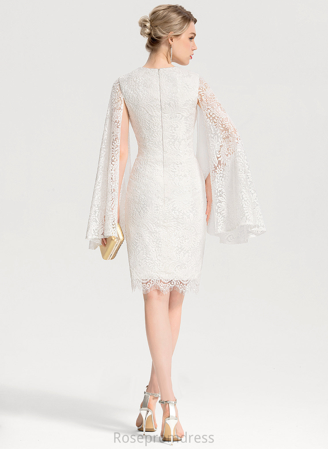 Neck Lace Wedding Dresses Dress Knee-Length Sheath/Column Alexandria Wedding Scoop