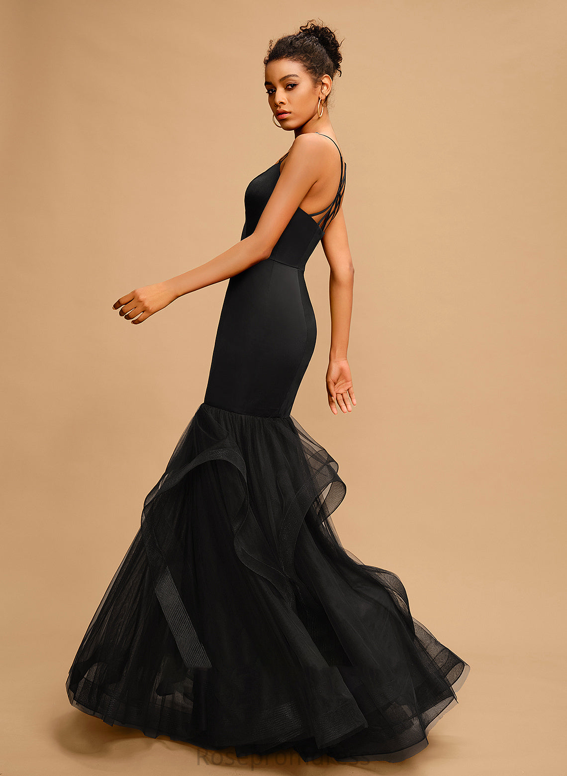 Prom Dresses V-neck Satin Trumpet/Mermaid Floor-Length Savannah