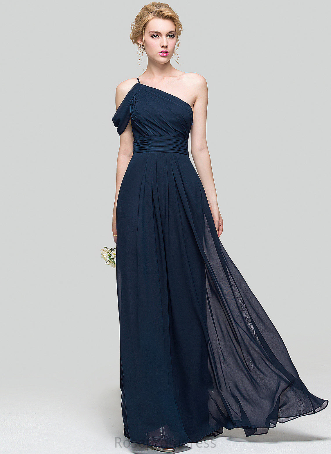 Length Fabric One-Shoulder A-Line Embellishment Floor-Length Neckline Silhouette Ruffle Lillie Scoop Floor Length Bridesmaid Dresses