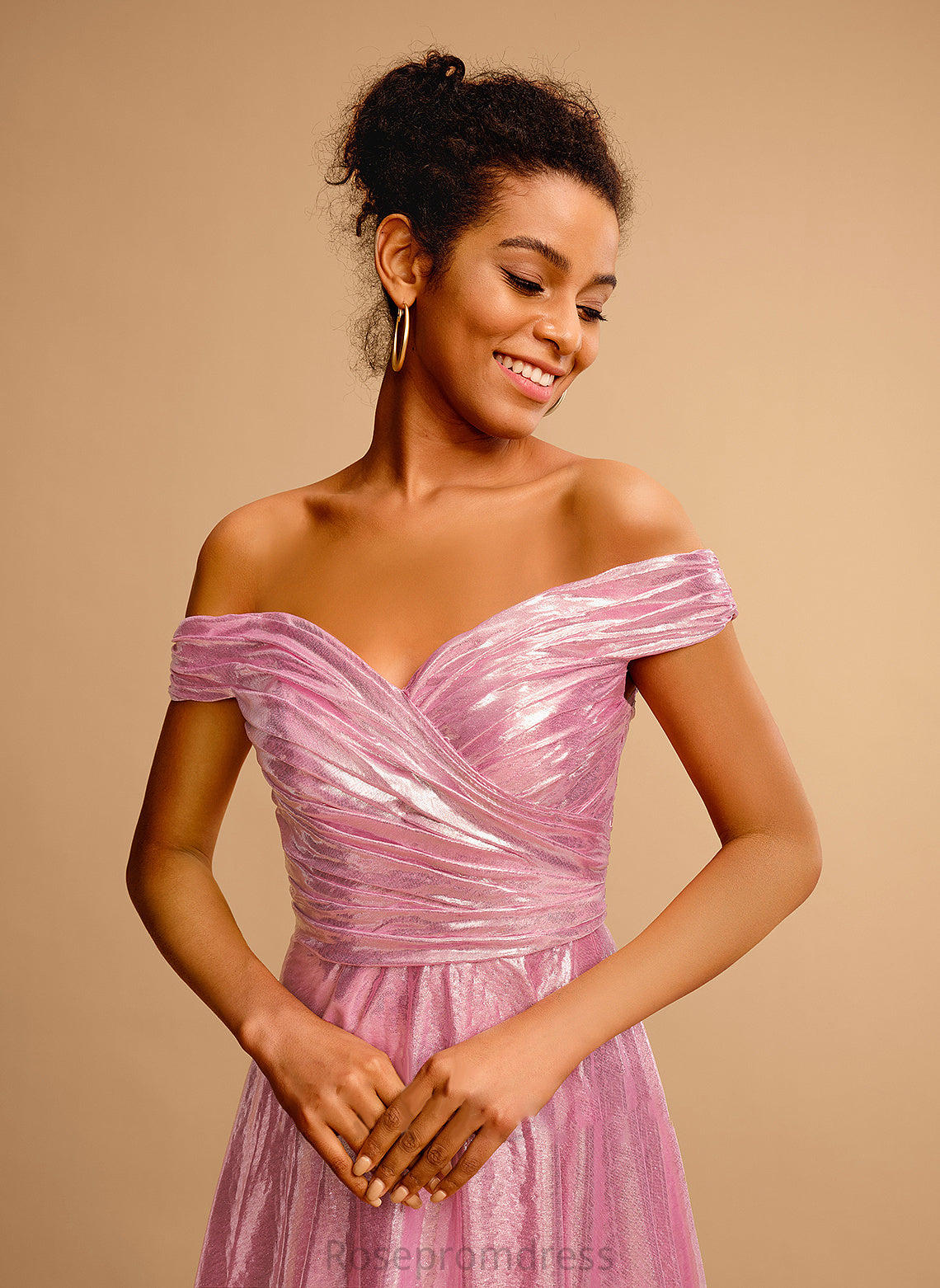 Sequins With A-Line Mercedes Off-the-Shoulder Pleated Prom Dresses Floor-Length Satin