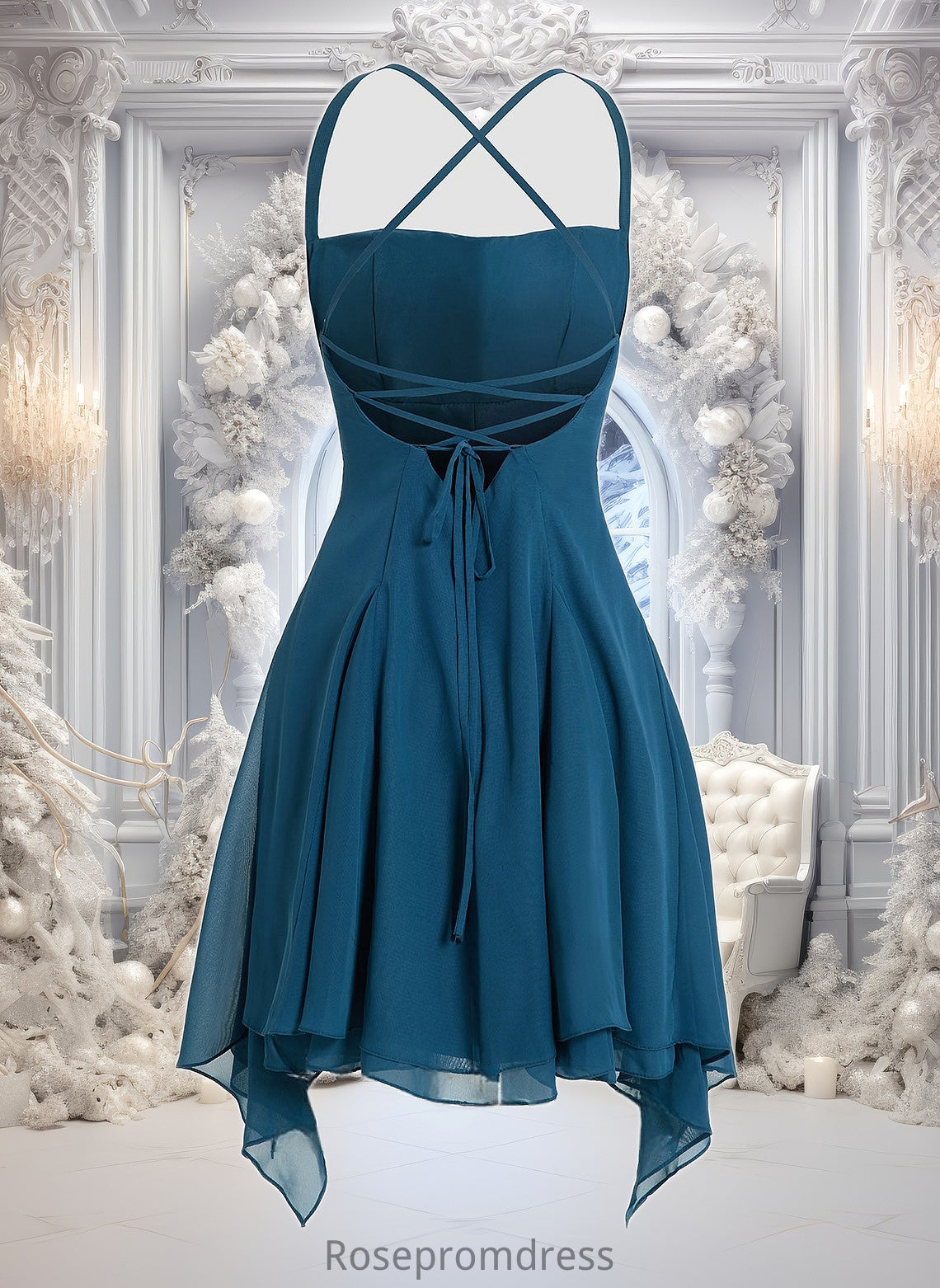 Kiersten A-line Straight Asymmetrical Chiffon Homecoming Dress DSP0025721