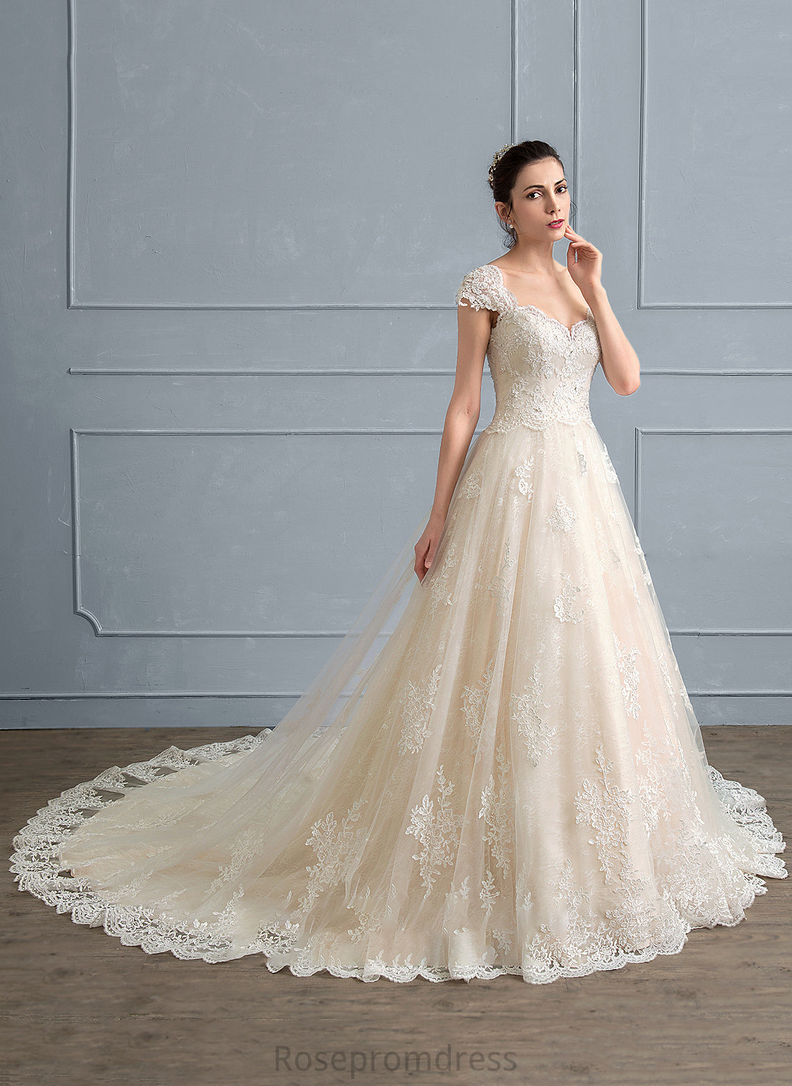 Sequins Jaliyah Wedding Dresses Dress Train Lace Sweetheart Tulle Ball-Gown/Princess Wedding Beading Cathedral With
