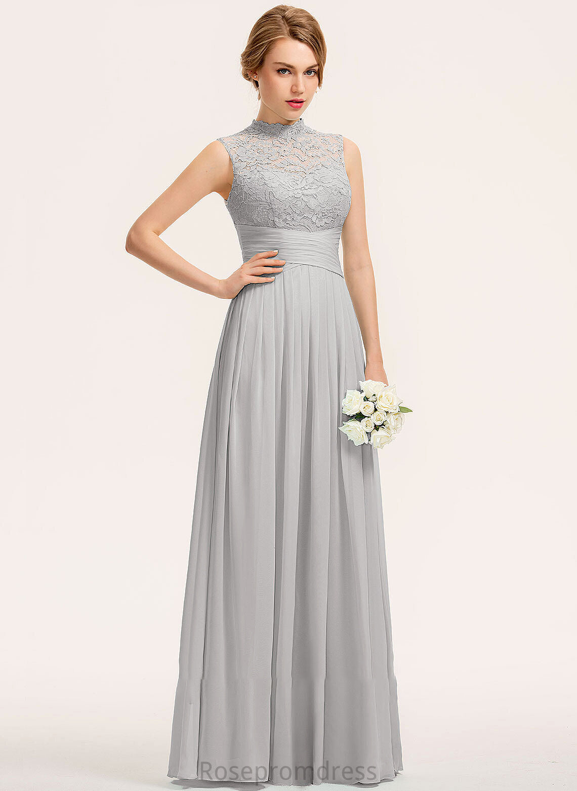 Length Silhouette Fabric Ruffle HighNeck Floor-Length A-Line Neckline Embellishment Moira Bridesmaid Dresses