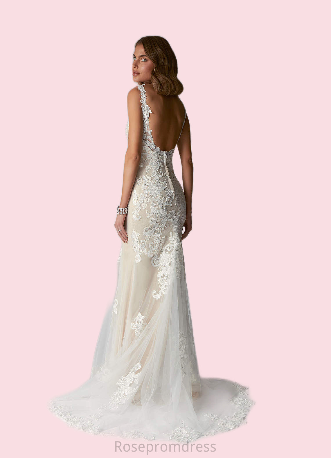 Sophie Mermaid Sequins Tulle Chapel Train Dress SRSP0020078