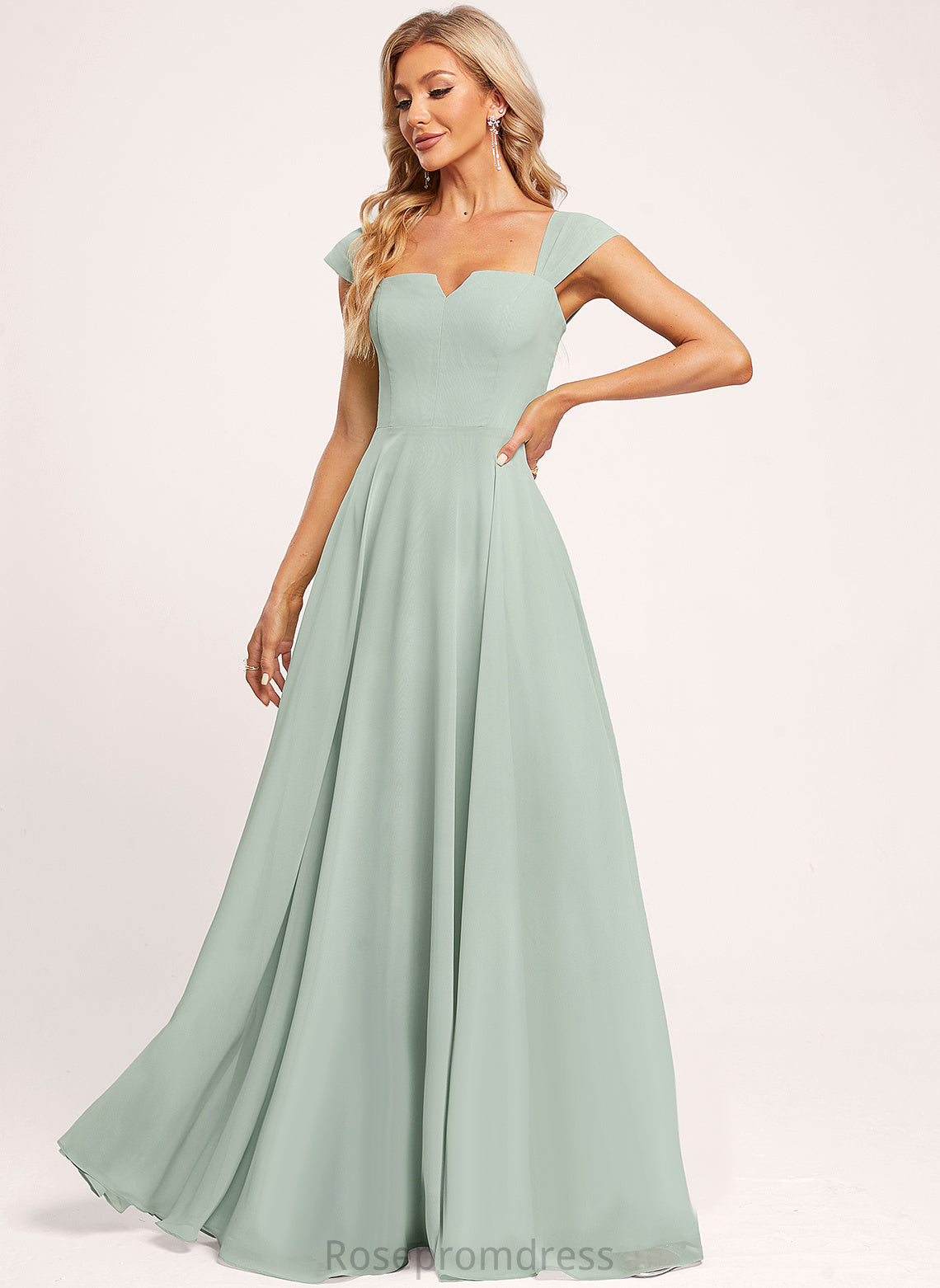 Square Floor-Length Length A-line OfftheShoulder Neckline Straps&Sleeves Silhouette Fabric Peggie Bridesmaid Dresses
