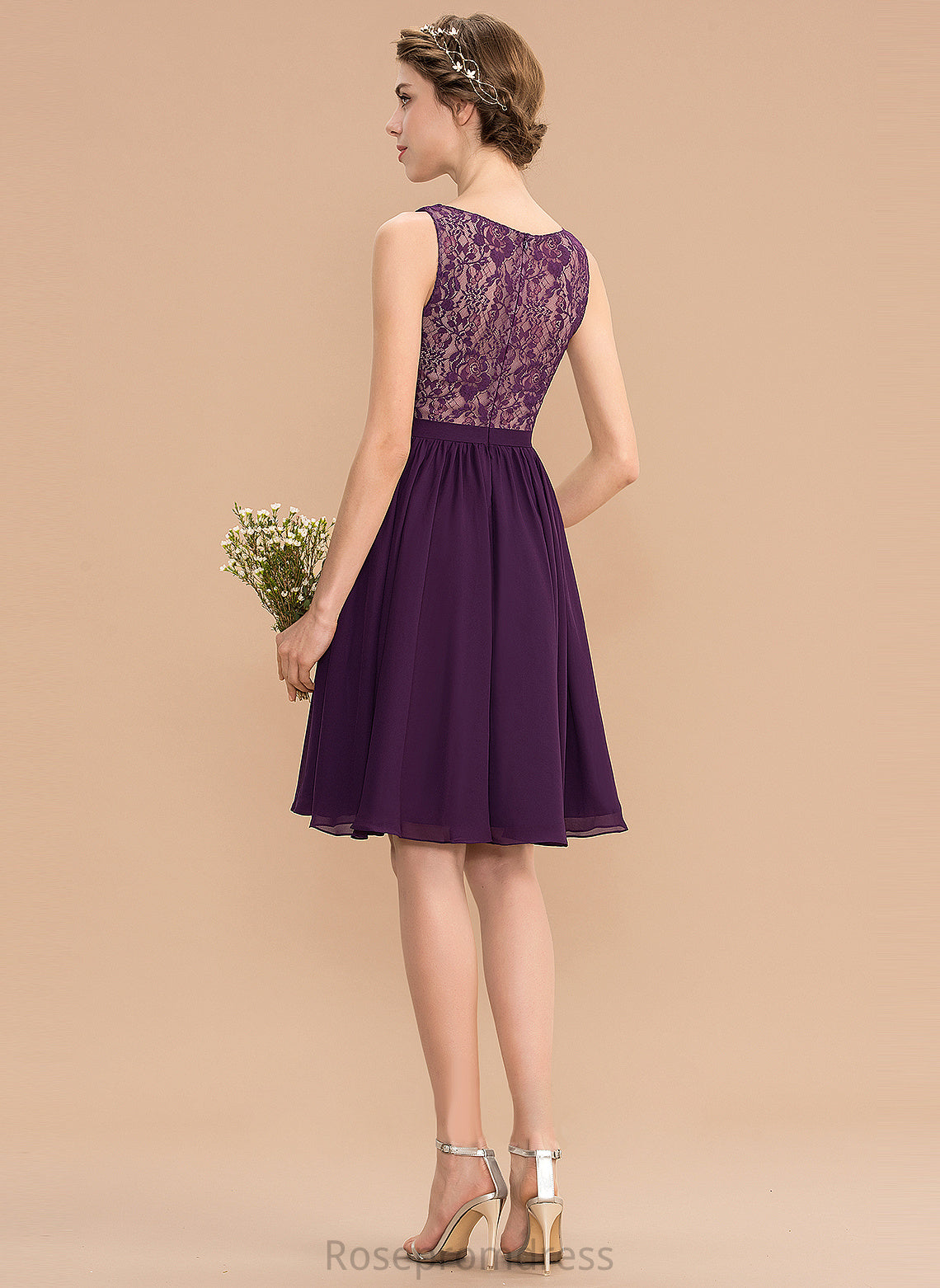 Length A-Line Ruffle Knee-Length V-neck Fabric Silhouette Neckline Embellishment Ireland Bridesmaid Dresses