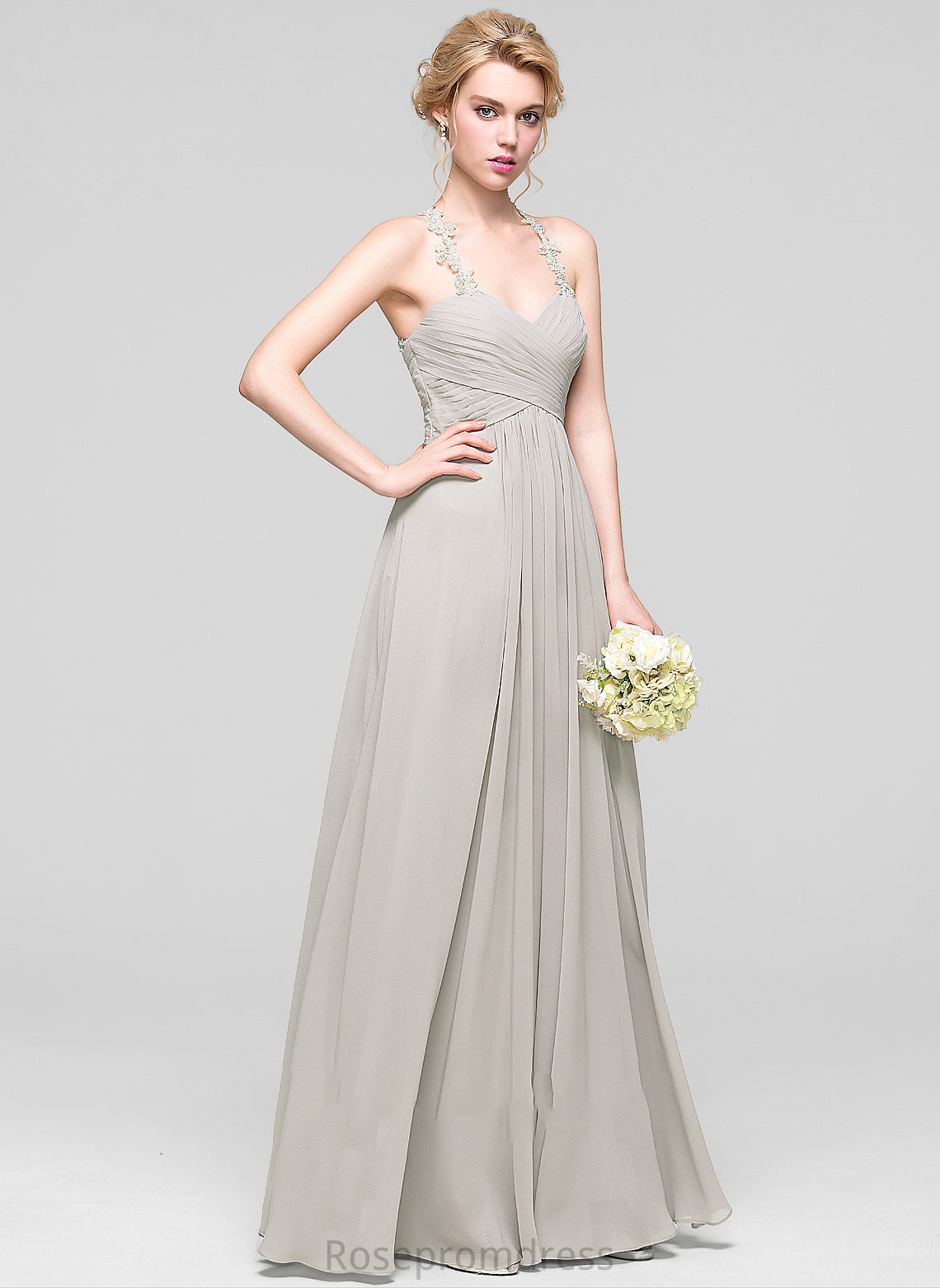 Neckline Fabric Ruffle Embellishment Floor-Length A-Line Sweetheart Silhouette Length Nola Natural Waist Floor Length Bridesmaid Dresses