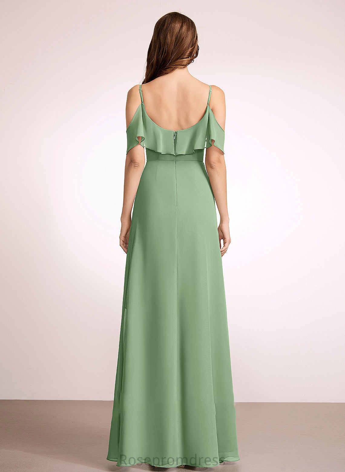 Fabric A-Line Silhouette Neckline Length V-neck SplitFront Asymmetrical Embellishment Anastasia A-Line/Princess Natural Waist Bridesmaid Dresses