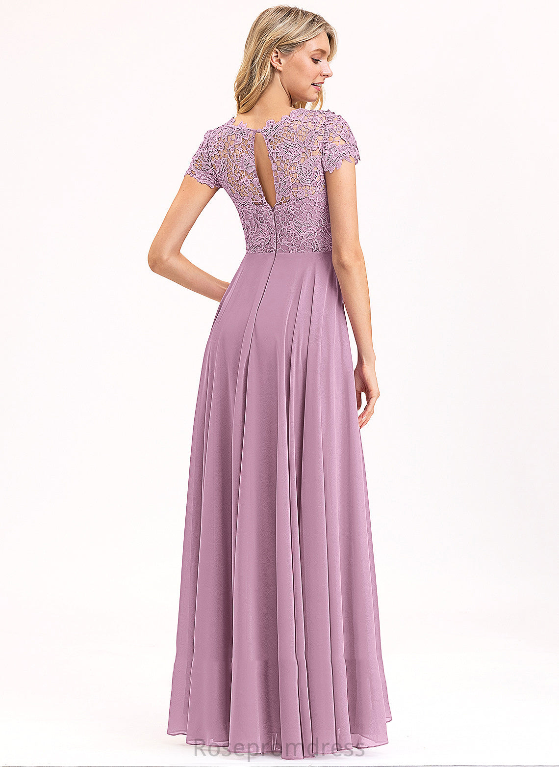 Length Floor-Length Fabric Straps&Sleeves Scoop Lace Silhouette A-Line Neckline Princess Bridesmaid Dresses