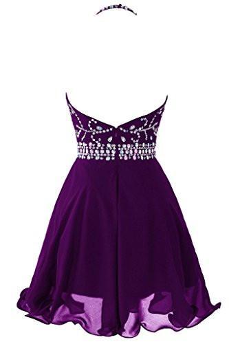 Short Beaded Prom Dress Halter Homecoming Dress Backless RS237