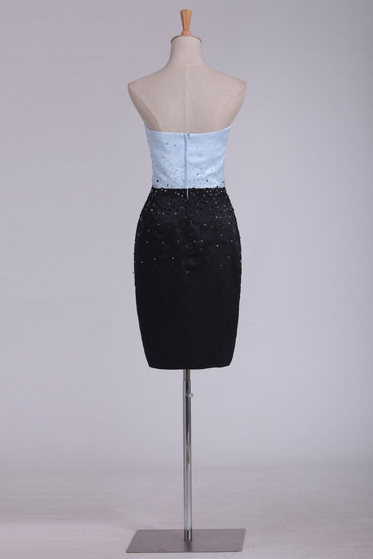 2024 Column Sweetheart Cocktail Dresses With Beading Short/Mini