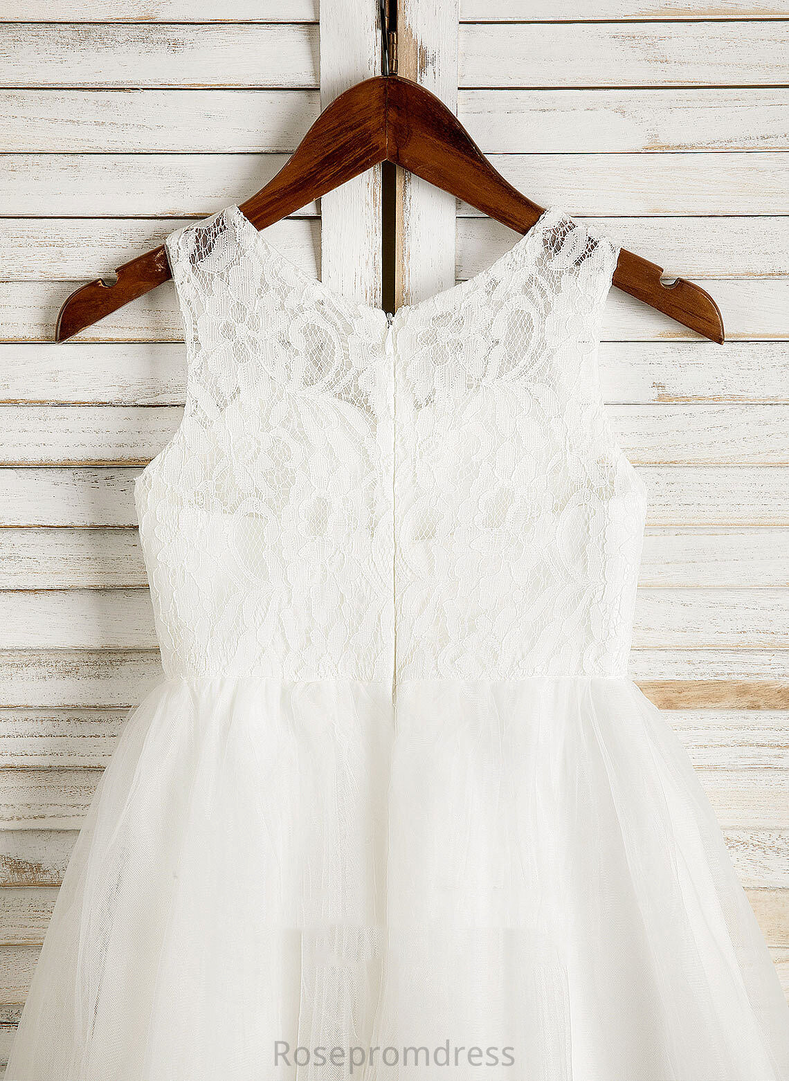 Tea-length Flower Girl Dress Sleeveless Sash/Bow(s) With Neck A-Line/Princess Flower Girl Dresses Trinity Tulle/Lace Scoop -