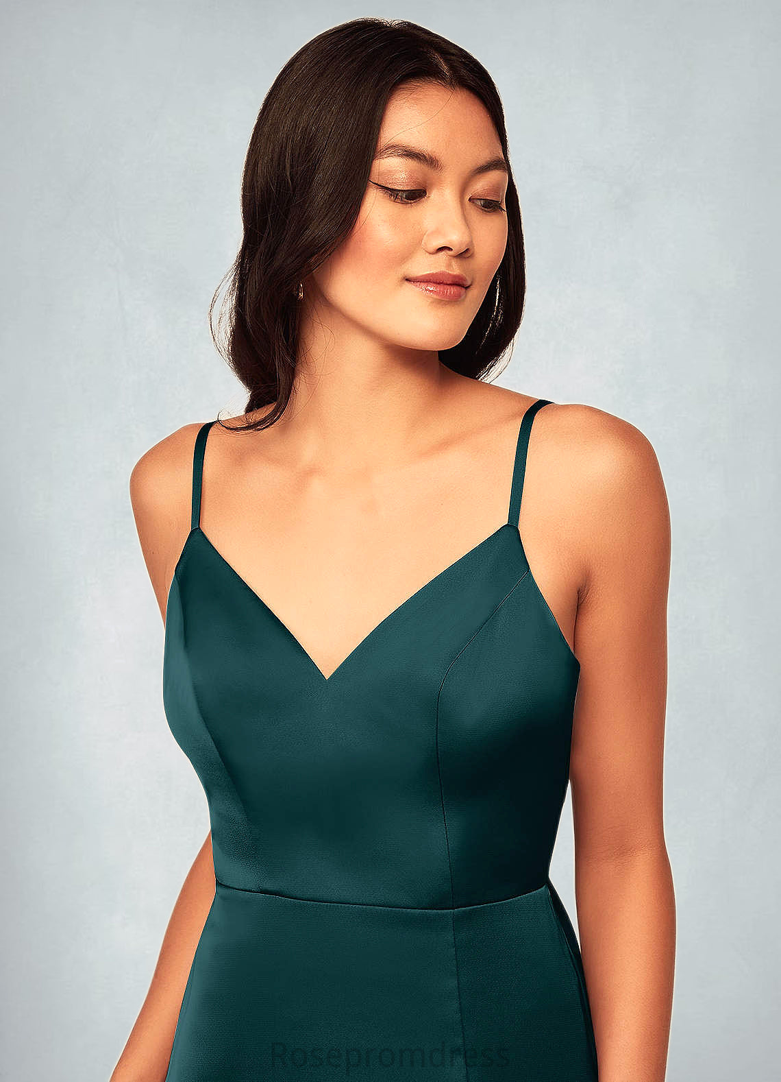 Mabel A-Line Stretch Satin Floor-Length Dress SRSP0019692