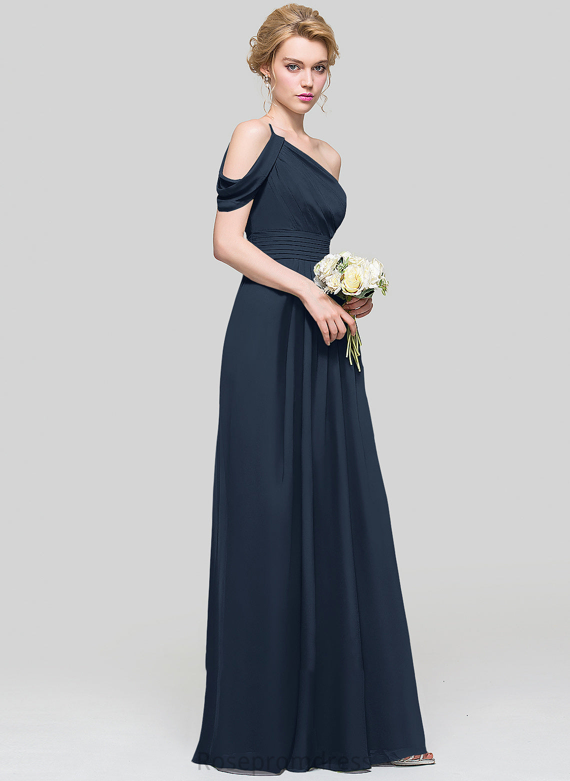Length Fabric One-Shoulder A-Line Embellishment Floor-Length Neckline Silhouette Ruffle Lillie Scoop Floor Length Bridesmaid Dresses