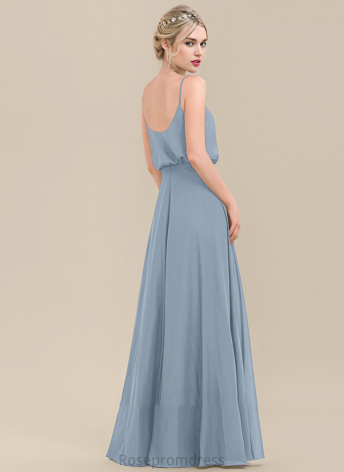 Embellishment Length Silhouette SquareNeckline Fabric SplitFront A-Line Neckline Floor-Length Jamya V-Neck A-Line/Princess Bridesmaid Dresses