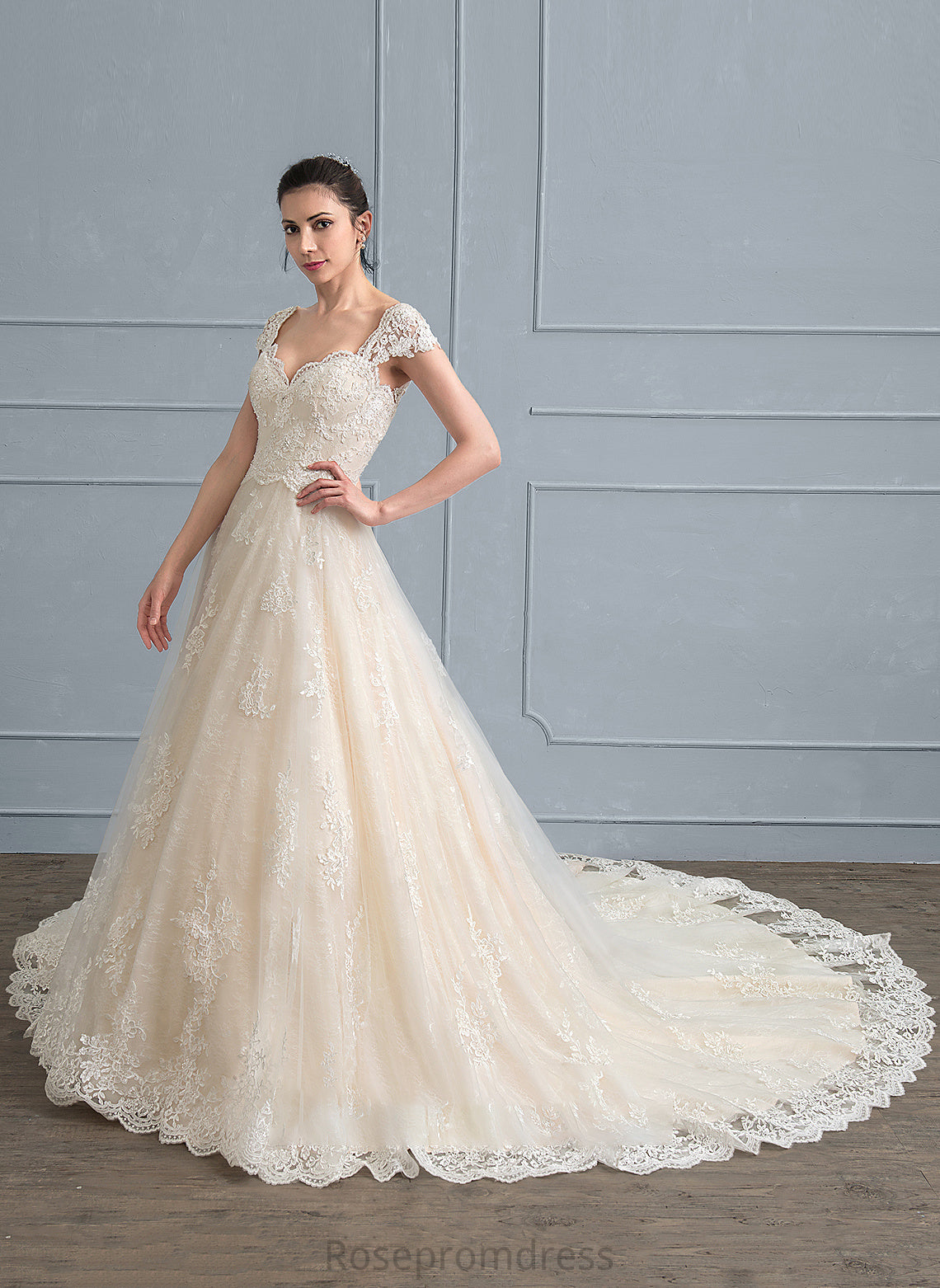 Sequins Jaliyah Wedding Dresses Dress Train Lace Sweetheart Tulle Ball-Gown/Princess Wedding Beading Cathedral With