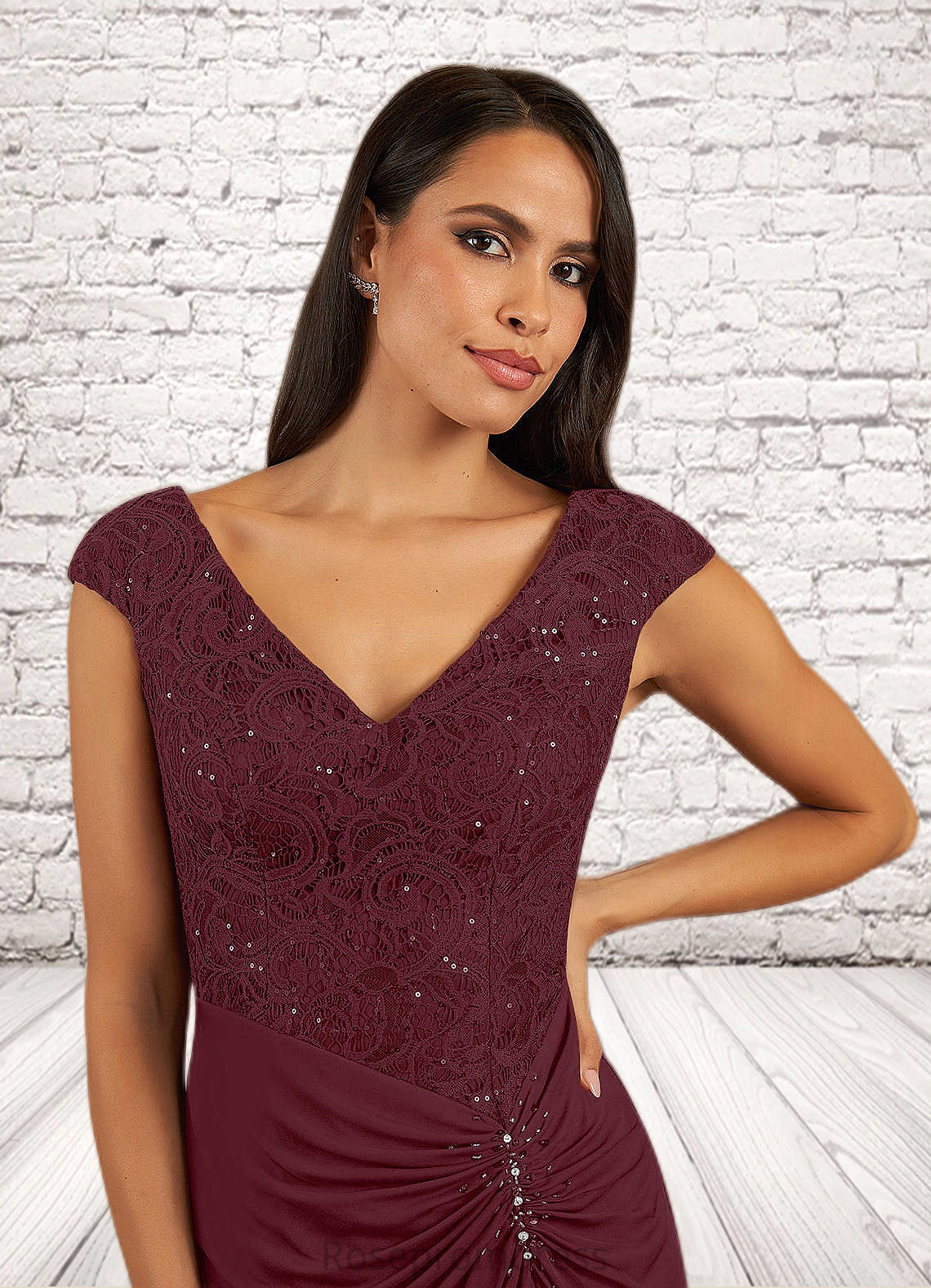 Sanaa Mermaid Sequins Mesh Floor-Length Dress SRSP0019939