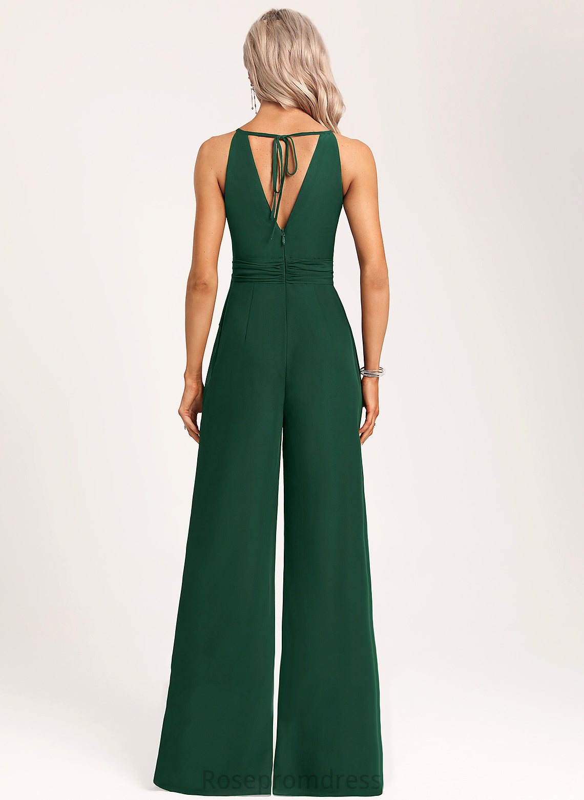 Fabric SpaghettiStraps BackStyle Straps&Sleeves Halter Sleeveless Neckline Length Floor-Length Kianna Bridesmaid Dresses