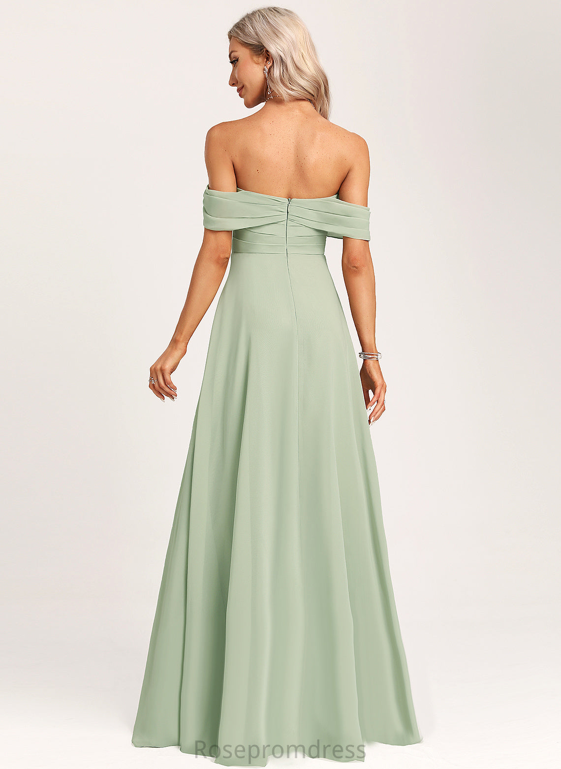 Fabric Floor-Length Ruffle Off-the-Shoulder Length Neckline Silhouette Embellishment A-Line Kit Velvet Trumpet/Mermaid Bridesmaid Dresses