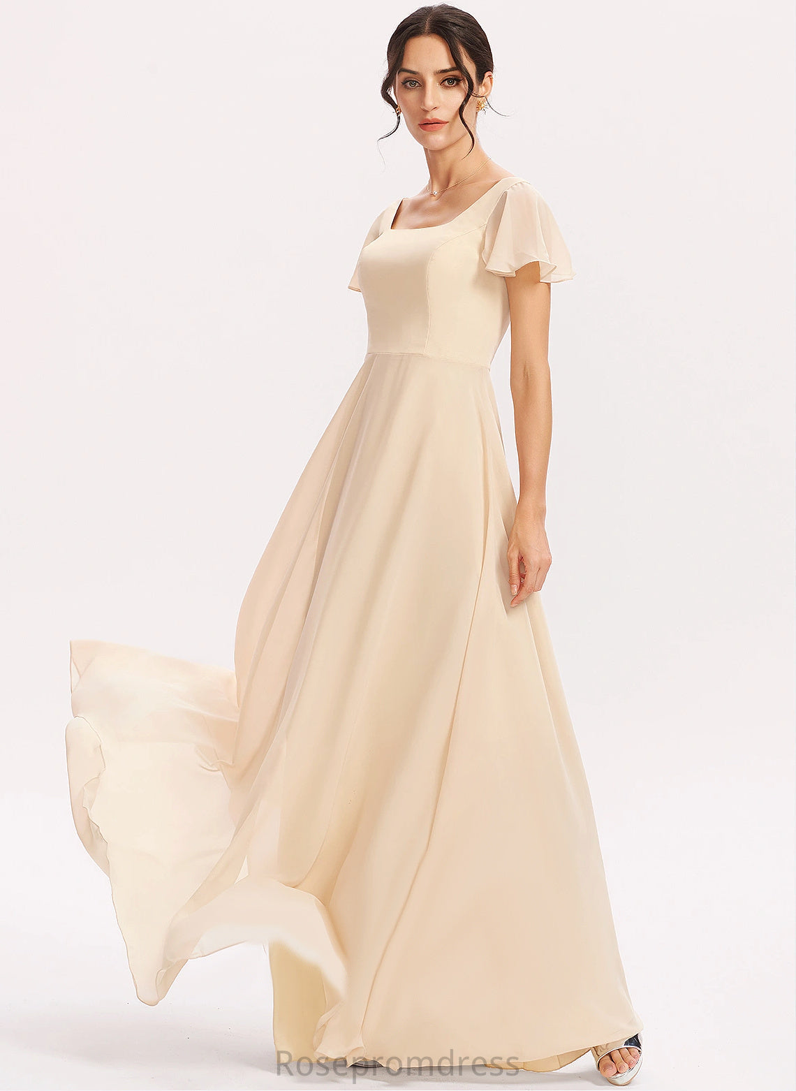 Fabric Length Floor-Length Silhouette Square Straps&Sleeves A-line Neckline Peggie Natural Waist Floor Length A-Line/Princess Bridesmaid Dresses