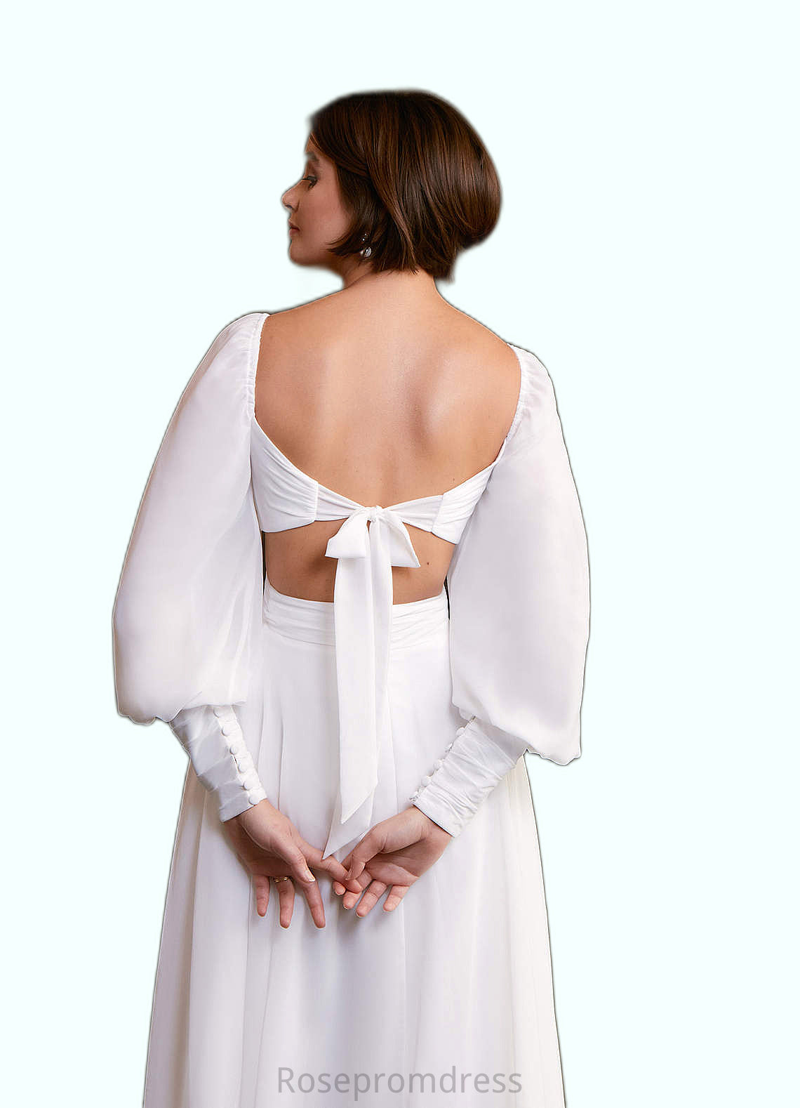 Keely A-Line Pleated Chiffon Knee-Length Dress SRSP0020070