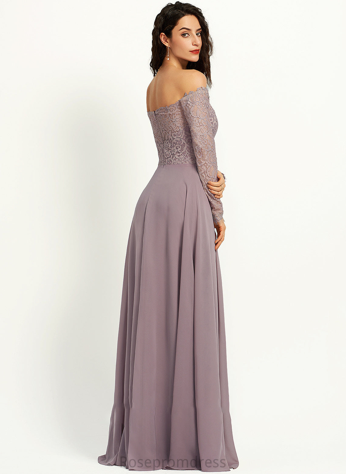 Silhouette Fabric Floor-Length Neckline Length Straps A-Line Off-the-Shoulder Lace Bethany A-Line/Princess V-Neck Bridesmaid Dresses