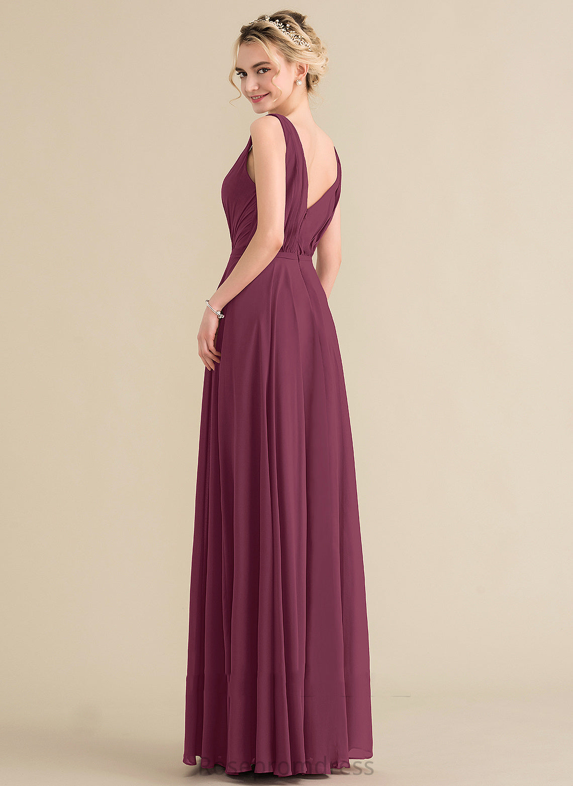Fabric V-neck A-Line Length Floor-Length Neckline Embellishment Pleated Silhouette Dixie Off The Shoulder Floor Length Bridesmaid Dresses