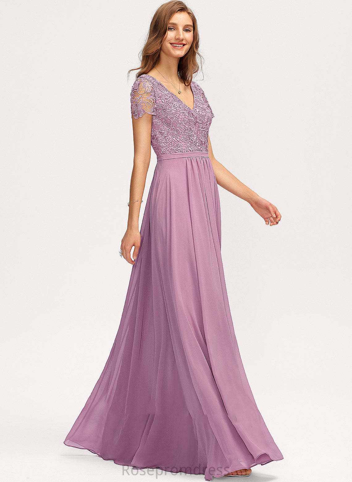 Embellishment Length Neckline Fabric Floor-Length V-neck SplitFront Silhouette A-Line Ida Straps Sleeveless Bridesmaid Dresses