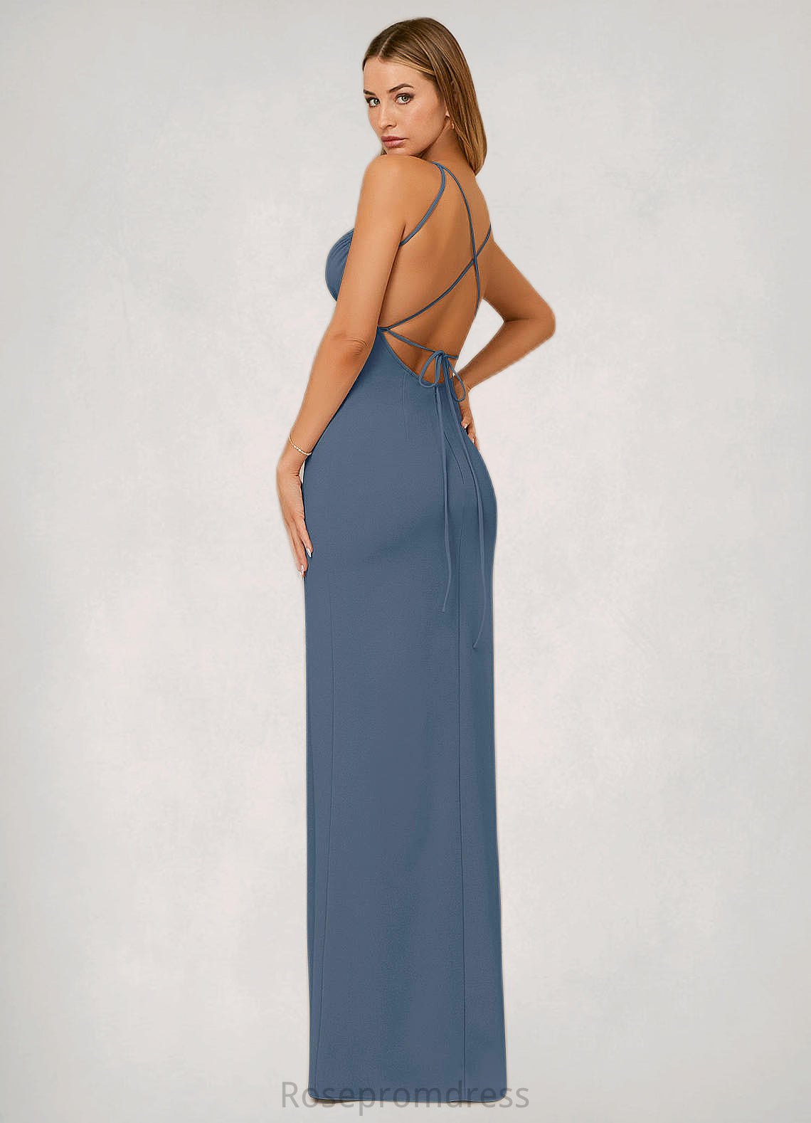 Delaney Sheath Corset Stretch Crepe Floor-Length Dress SRSP0019818