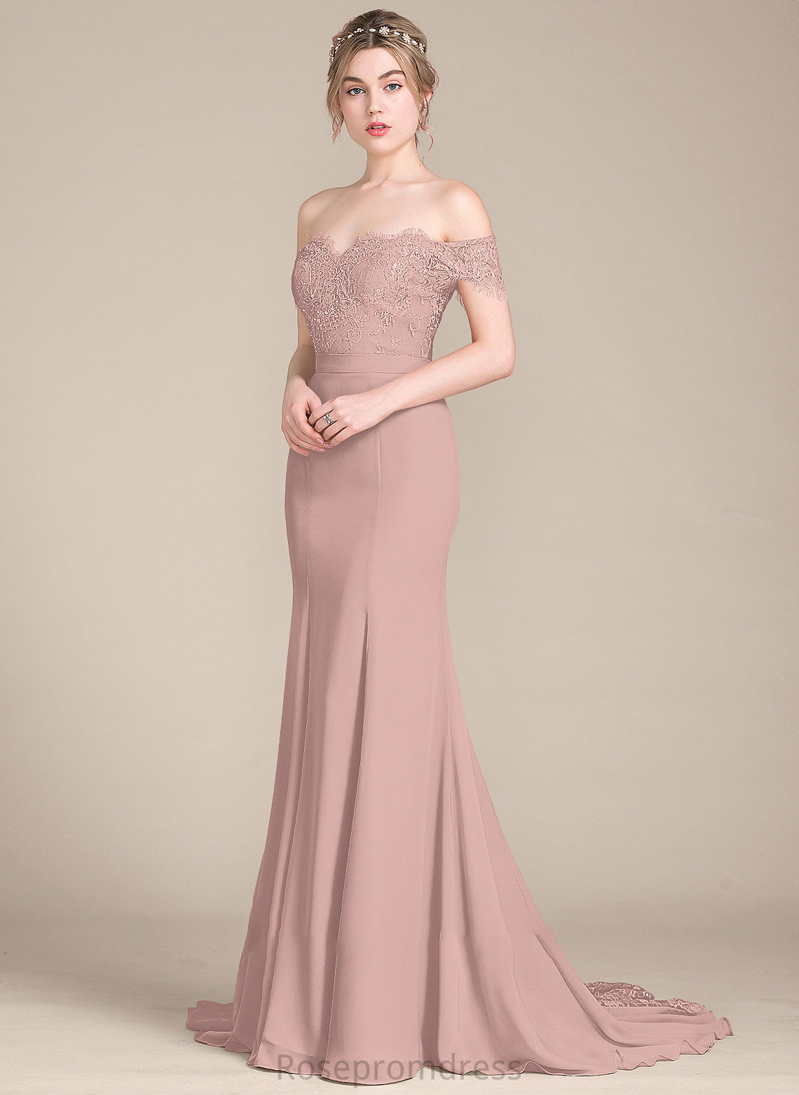 Length Fabric Silhouette Trumpet/Mermaid Off-the-Shoulder Neckline CourtTrain Embellishment Sequins Jessica Sweetheart Sleeveless Bridesmaid Dresses
