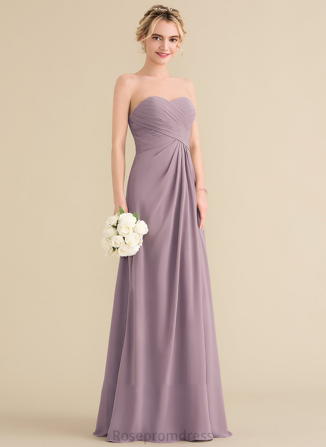 SplitFront Floor-Length Neckline Sweetheart Fabric Silhouette A-Line Length Ruffle Embellishment Kiana Spaghetti Staps Bridesmaid Dresses