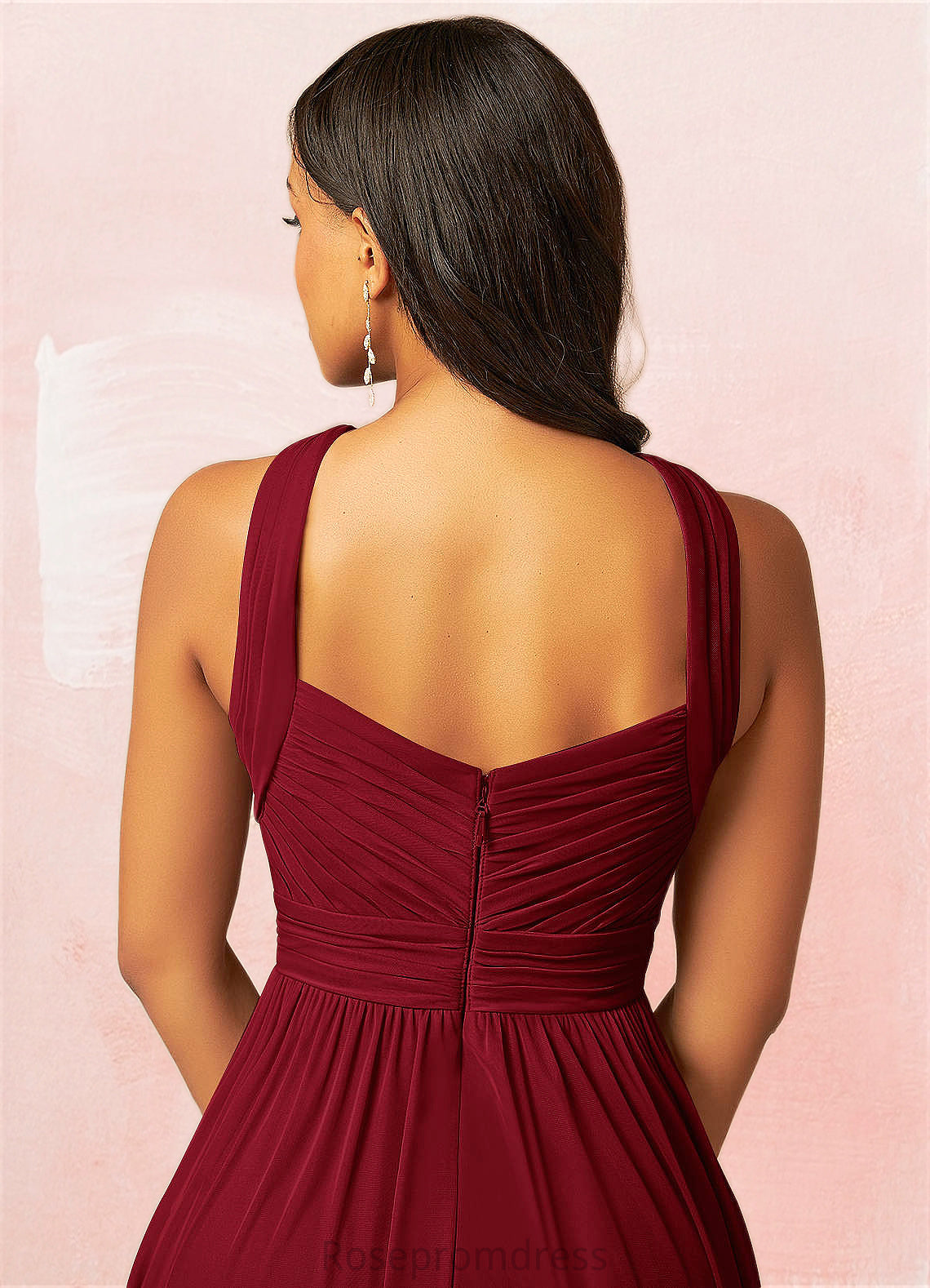 Ayana A-Line Pleated Mesh Floor-Length Dress SRSP0019715