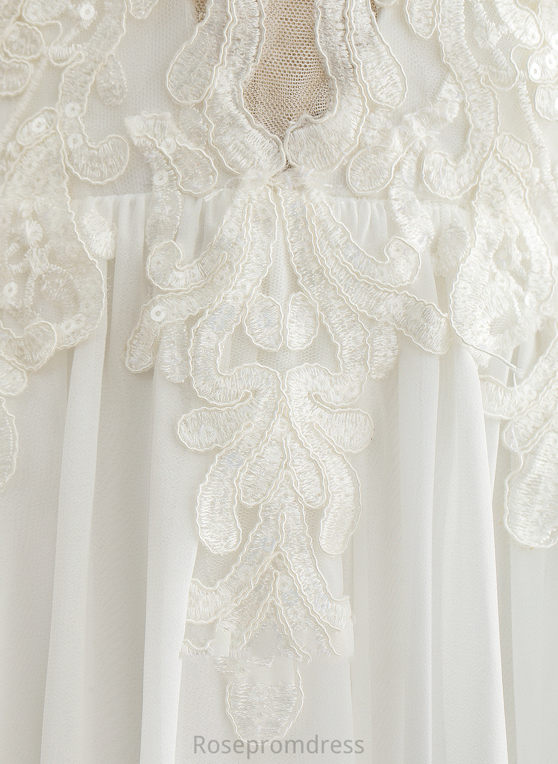 Lace Wedding V-neck Wedding Dresses Norma Chiffon Floor-Length Sequins A-Line With Dress