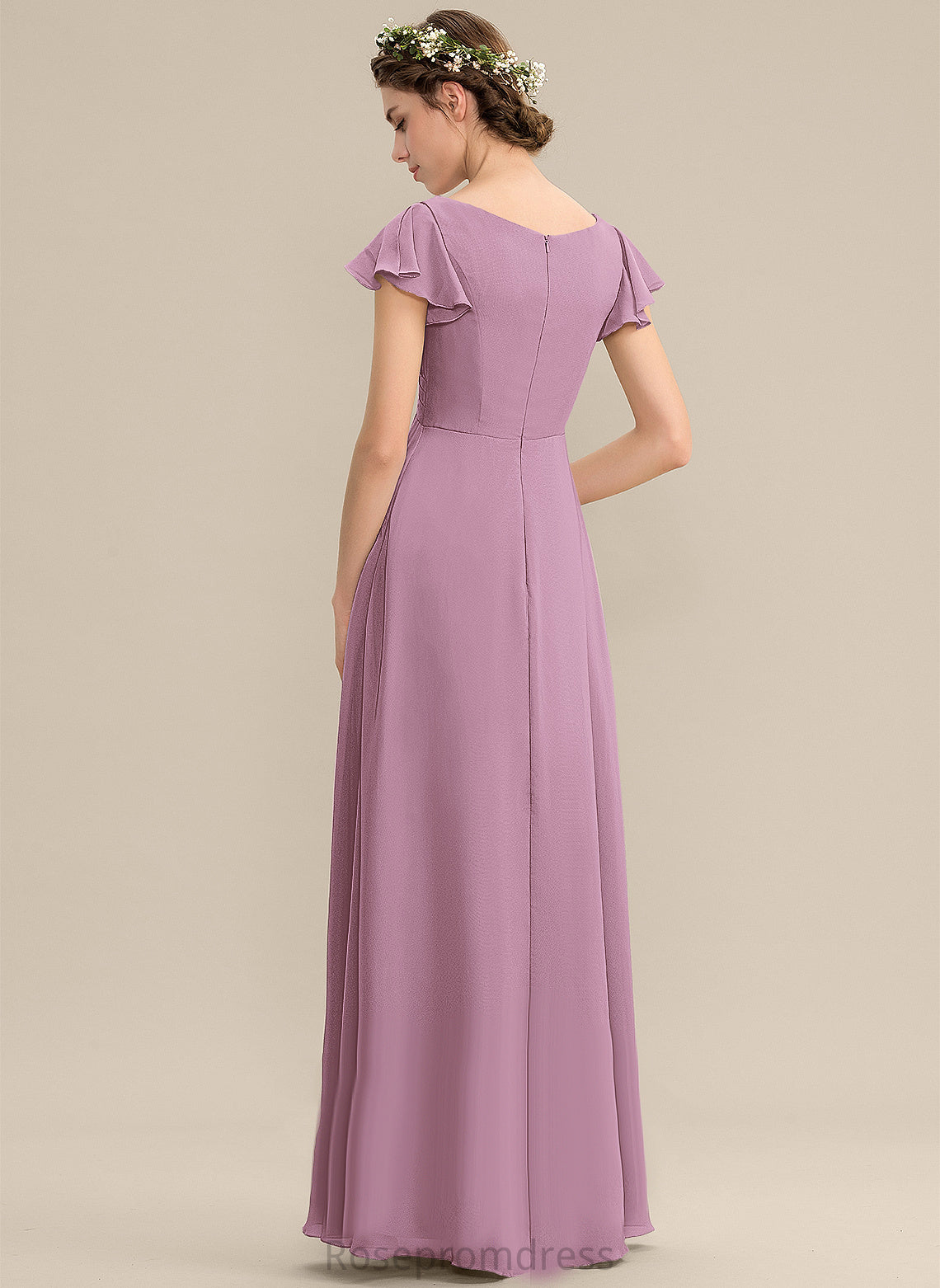 Straps&Sleeves Floor-Length Fabric Length A-line Silhouette V-Neck Neckline Tania A-Line/Princess Natural Waist Floor Length Bridesmaid Dresses