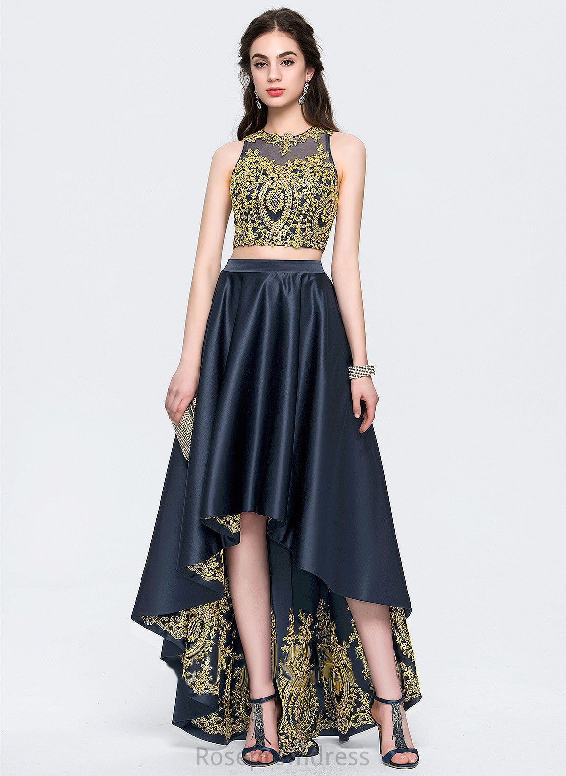 Sequins Beading Asymmetrical With Prom Dresses Satin A-Line Scoop Sonia