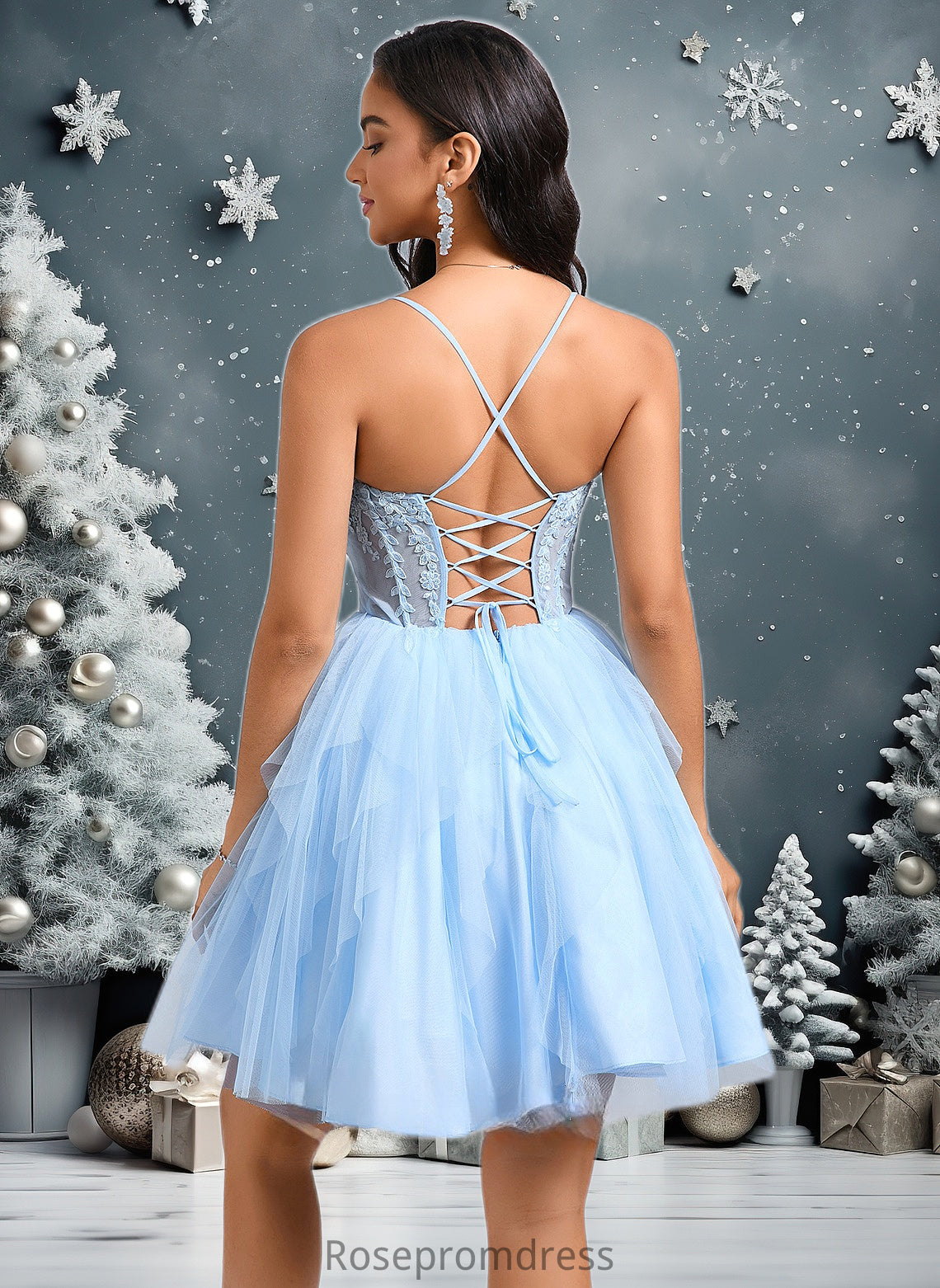 Karma Ball-Gown/Princess Sweetheart Short Lace Tulle Homecoming Dress With Ruffle DSP0025707