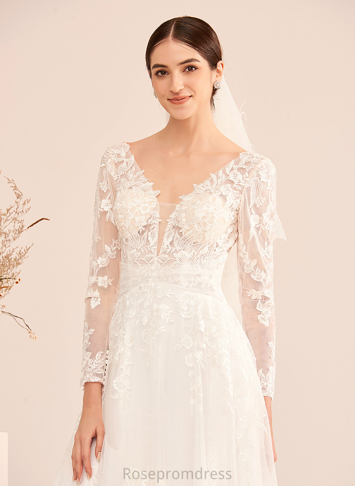Sequins With Court Wedding Train V-neck Wedding Dresses Maci A-Line Dress Beading