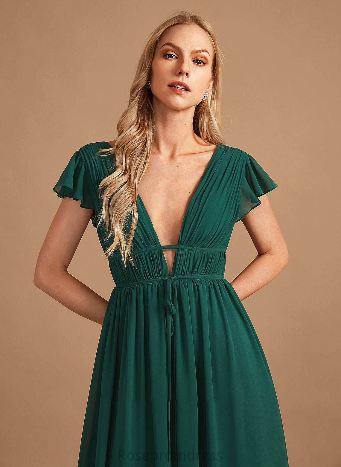 Floor-Length A-Line Neckline Embellishment V-neck SplitFront Fabric Length Silhouette Sydnee Bridesmaid Dresses